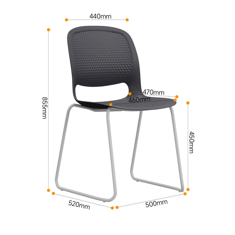 Stacking Chairs (Set of 4) - Black