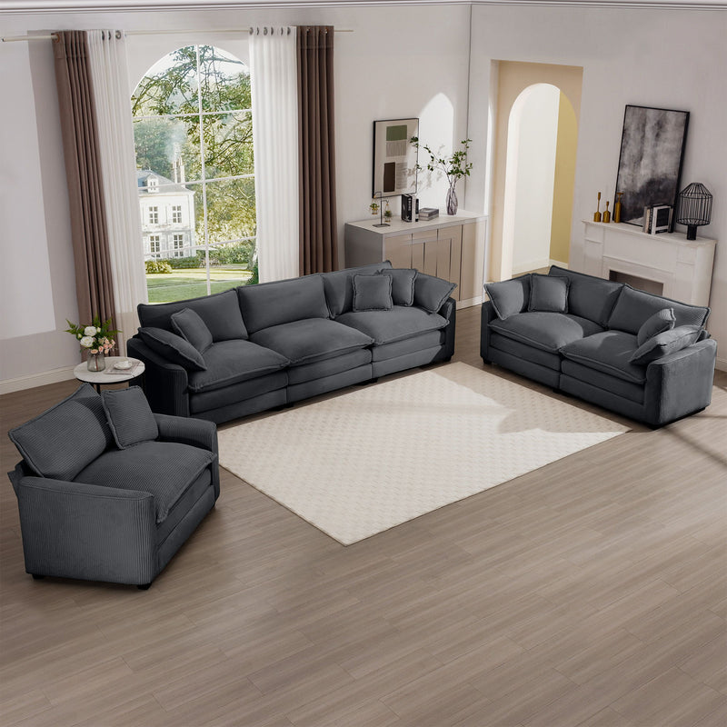Elegant Oversized Sectional Sofa Set With Deep Seats And Flexible Layout