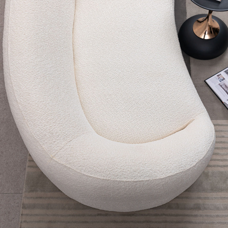 Curved 3 Seater Sofa For Living Room - White