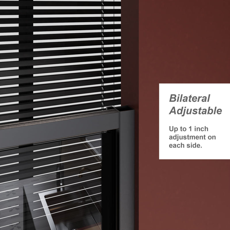 Pivot Shower Door With And Handle - Matt Black