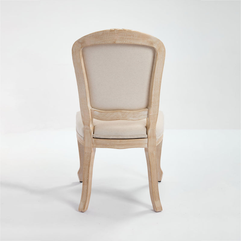 Dining Chairs Upholstered With Fan Shaped Back (Set of 2) - Beige