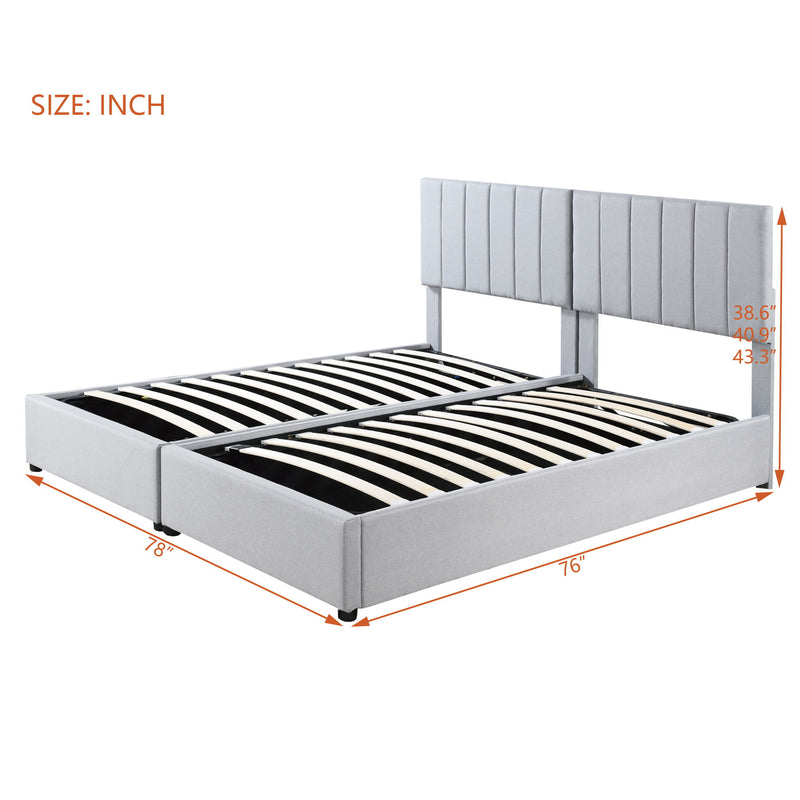 Upholstered Platform Bed With A Hydraulic Storage System