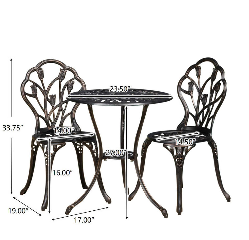 Nassau - Cast 3 Piece Bistro Set