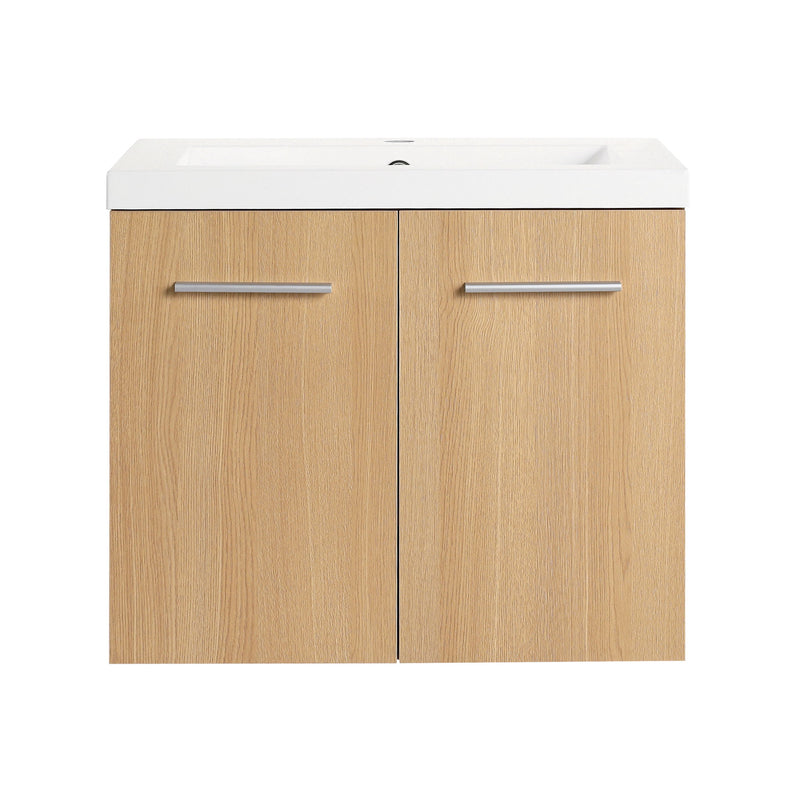 Floating Bathroom Vanity With Sink, Wall Mounted Double Door Storage
