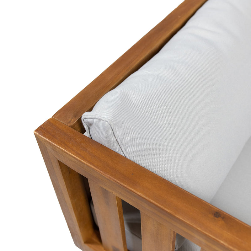 Claremont - 3 Seater Daybed Teak Acacia Wood Water Resistant Cushions