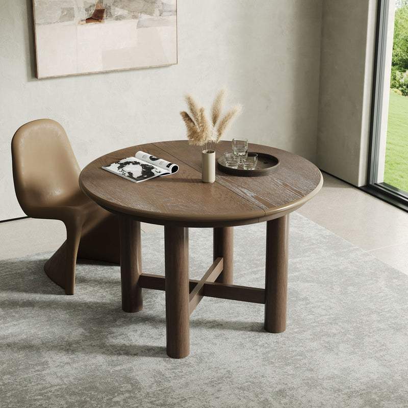 Extendable Oval Dining Table With Leaf