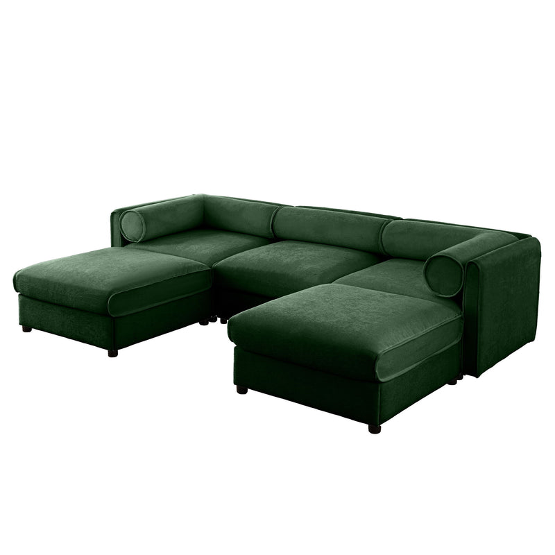 Contemporary Elegant Sofa With Storage And Ottoman
