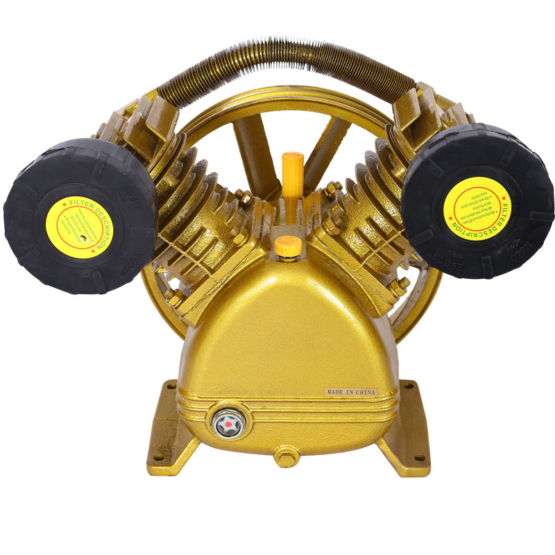 V Type Dual Cylinder Air Compressor Pump Head 5.5Hp 21Cfm 115 Psi - Golden