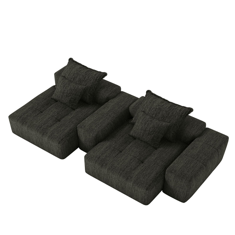 Modern Oversized Diy Combination, Modular Sectional Sofa With Pillows