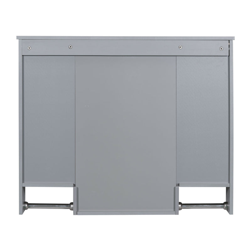 Wall Mounted Bathroom Storage Cabinet With Mirror, Medicine Cabinet With Towel Bar