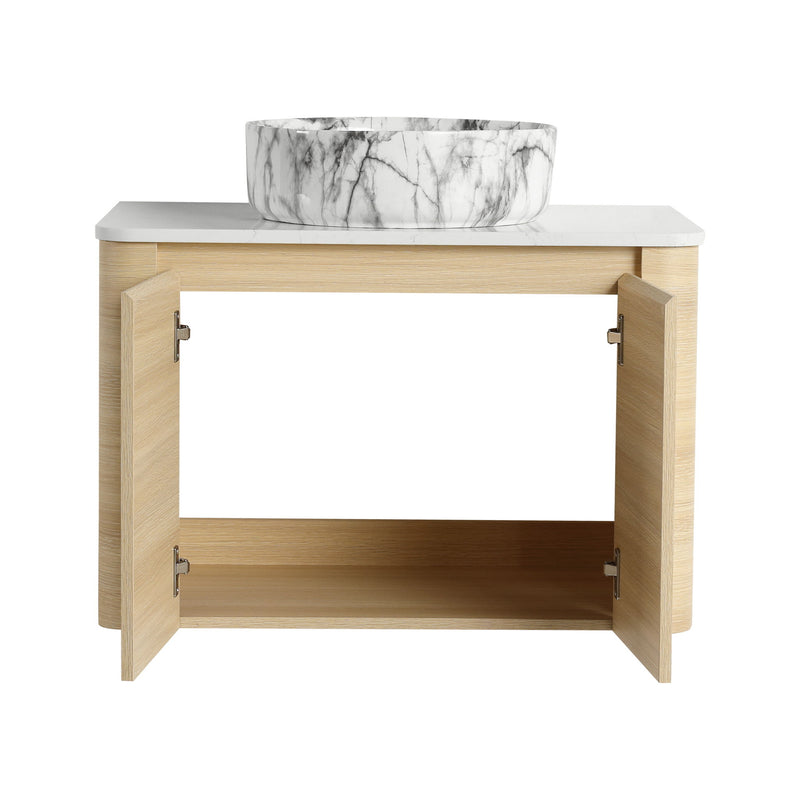 Mounted Bathroom Vanity & Art Sink & 2 Soft Close Doors