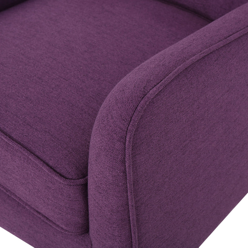 Modern Arm Chair With Tufted Back And Wooden Legs
