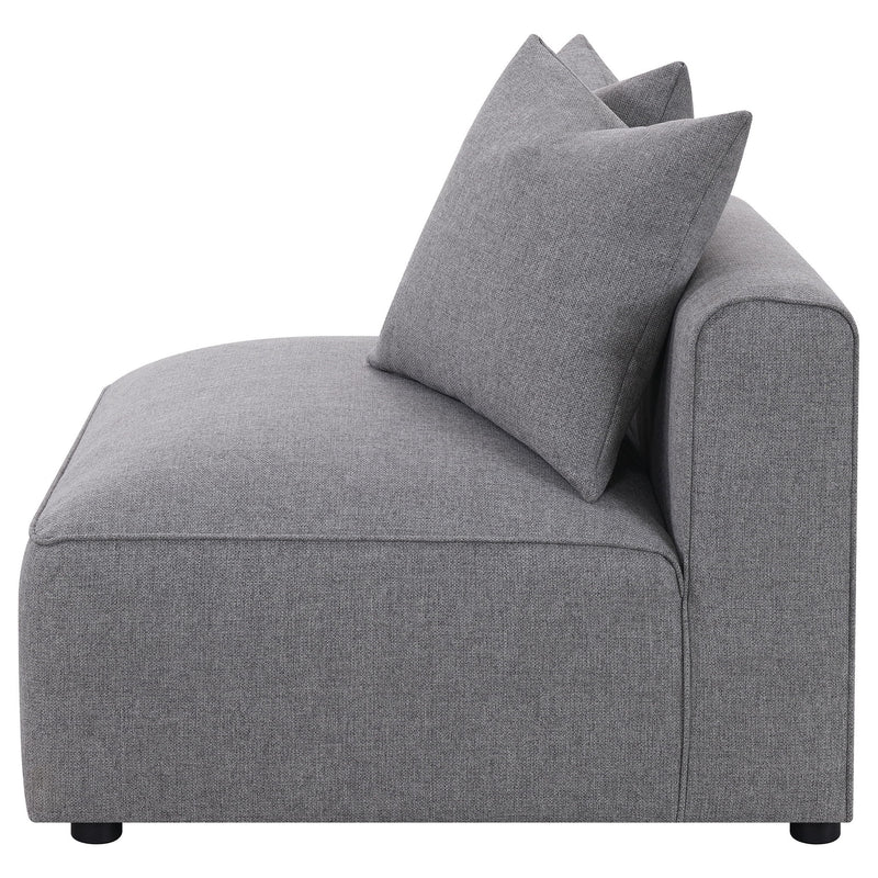 Amherst - Armless Chair With Accent Pillow - Gray