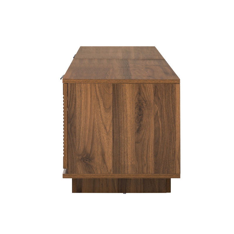 TV Stand, Entertainment Center With Deep Drawers, Cable Management & Soft Closing Hinges