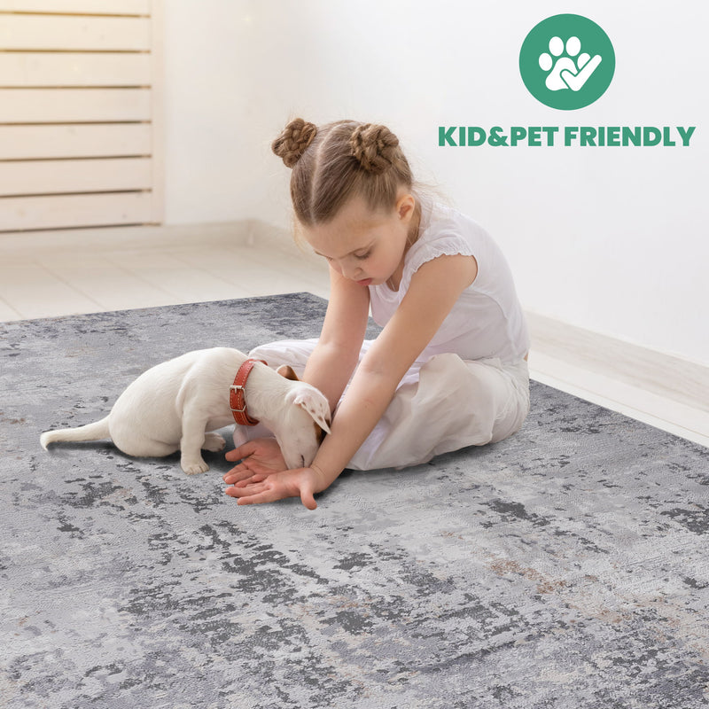 Marfi - 8' X 10' Abstract Area Rug - Ivory / Taupe