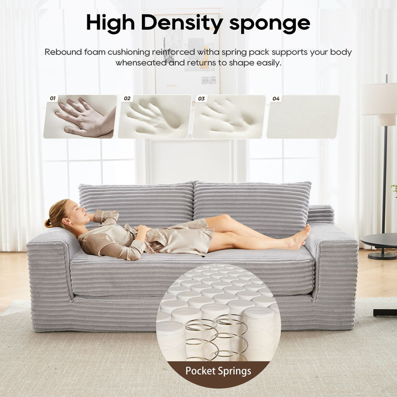 Convertible Loveseat Sofa Bed With Memory Foam & Steel Frame