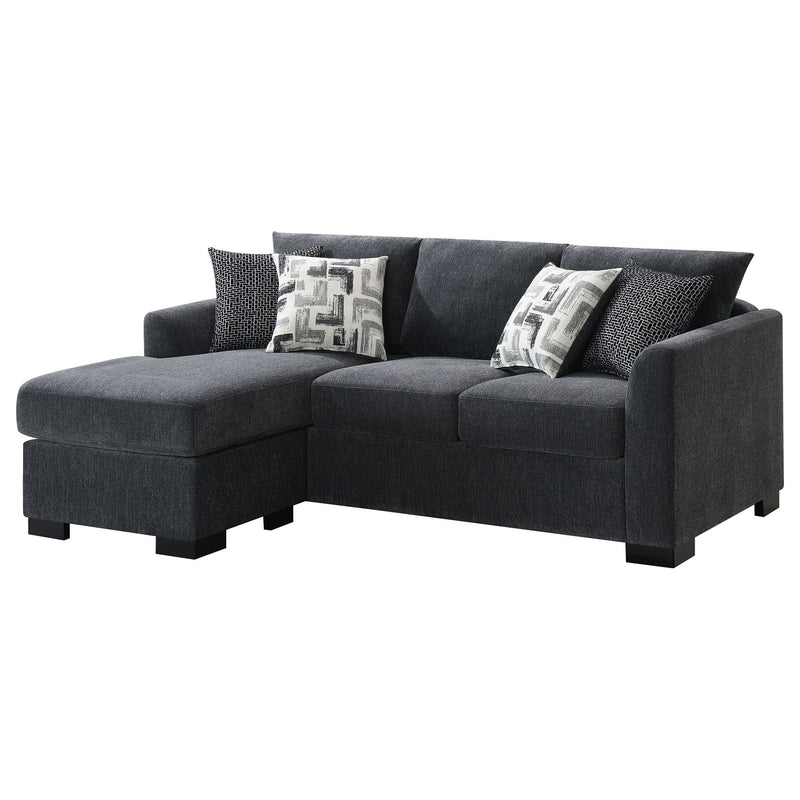Pacheco - Upholstered Sleeper Sectional Chaise Sofa With Pocket Coils And Reversible Cushions - Dark Gray